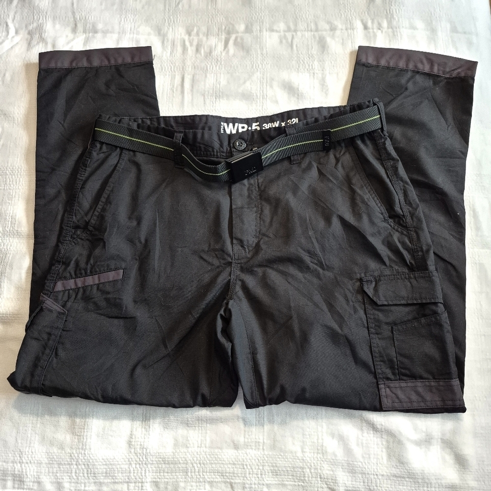 FXD Men's 38 x 32 black stretch belted work pants style WP-5 NWOT - Picture 2 of 10